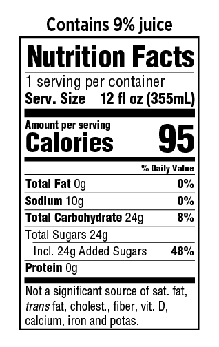 GuS Cranberry Lime Nutrition Facts