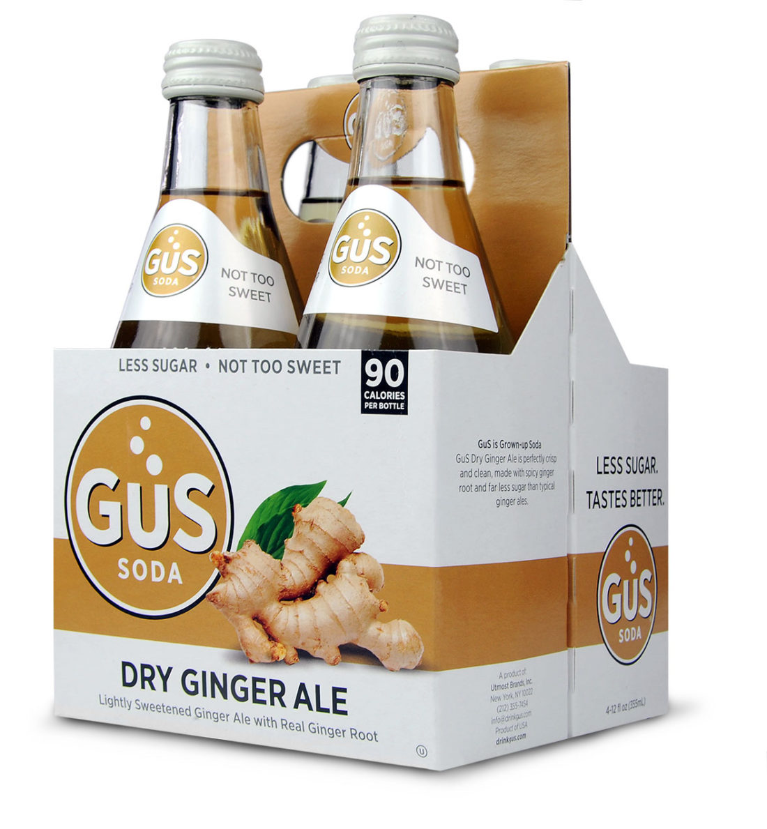 Dry Ginger Ale GuS Soda Less Sugar • Not Too Sweet